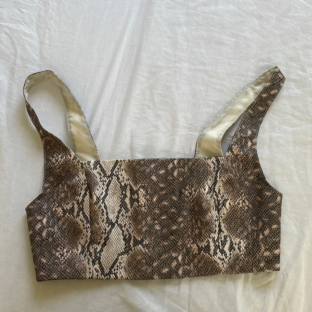 Snake print Forever21 crop top
